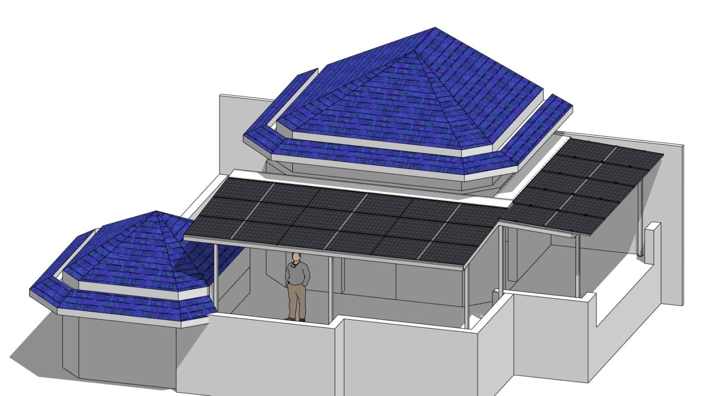 Lắp điện mặt trời thay mái kinh thẩm mỹ tại Vinhome