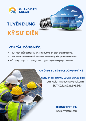 Tuyển kỹ sư điện năng lượng mặt trời