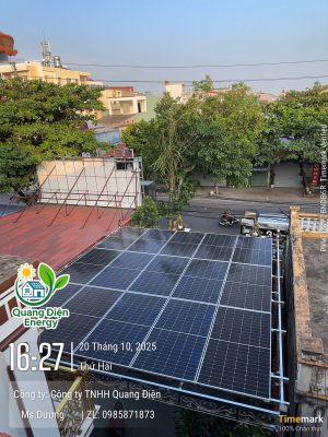 Hệ thống giàn pin sau khi hoàn thành lắp đặt 
